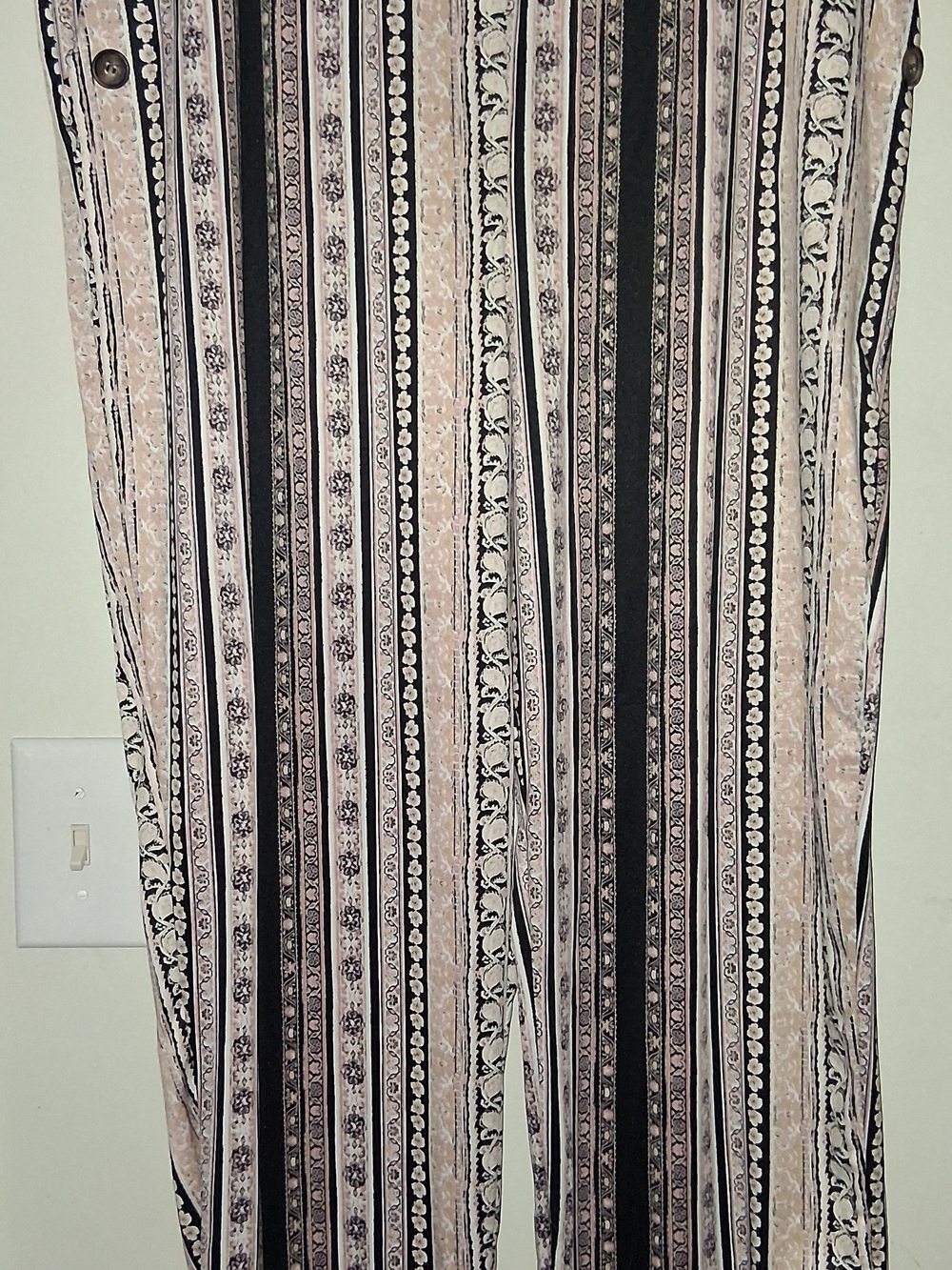 NY Collection Vertical Stripe Wide-Leg Trousers in Blush and Black